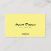 青スタイリッシュと黄のパーティー顔画家 名刺 (裏面)
