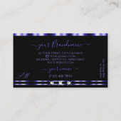 青スタイリッシュと黒のダイヤきらめくモンドイニシャル 名刺 (裏面)