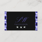 青スタイリッシュと黒のダイヤきらめくモンドイニシャル 名刺 (正面)