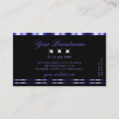 青スタイリッシュと黒のダイヤきらめくモンドエレガント 名刺 (裏面)
