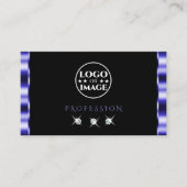 青スタイリッシュと黒のダイヤきらめくンのロゴ追加 名刺 (正面)