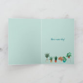 青スタイリッシュインテリア植物パンター園芸用 カード (内部)