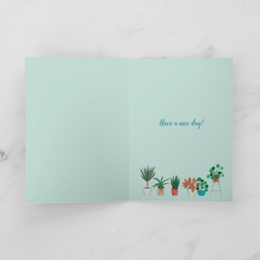 青スタイリッシュインテリア植物パンター園芸用 カード (内部)