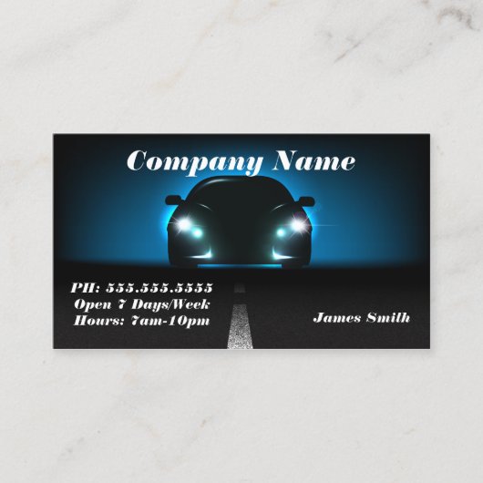 青スタイリッシュエレガント自はっきりした動車欧州連合国 名刺 (正面)