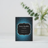 青スタイリッシュカッコいい水がモノグラムで滴る 名刺 (スタンド正面)