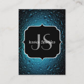 青スタイリッシュカッコいい水がモノグラムで滴る 名刺 (裏面)