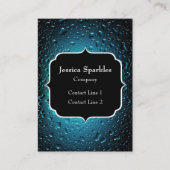 青スタイリッシュカッコいい水がモノグラムで滴る 名刺 (正面)