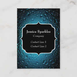 青スタイリッシュカッコいい水がモノグラムで滴る 名刺