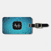 青スタイリッシュカッコいい水が滴る ラゲッジタグ (正面横)