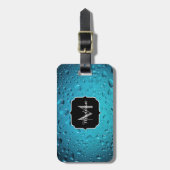 青スタイリッシュカッコいい水が滴る ラゲッジタグ (正面縦)