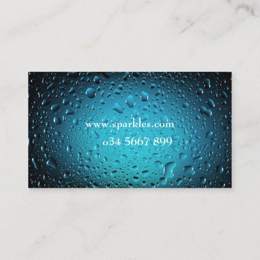 青スタイリッシュカッコいい水が滴る 名刺 (裏面)