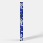 青スタイリッシュガーリー灰色イニシャルモノグラムの Case-Mate iPhoneケース (裏面 / 右)