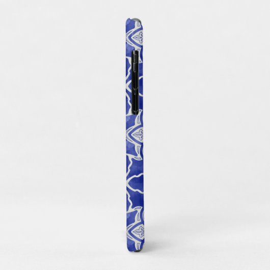 青スタイリッシュガーリー灰色イニシャルモノグラムの Case-Mate iPhoneケース (裏面/左)