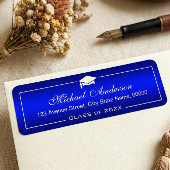 青スタイリッシュグラデーション – 卒業キャップグラード ラベル