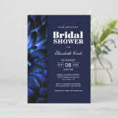 青スタイリッシュフローラブライダルシャワー 招待状 (スタンド正面)