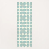 青スタイリッシュモダン灰色の幾何淡い色のパターン ヨガマット (正面)