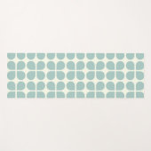 青スタイリッシュモダン灰色の幾何淡い色のパターン ヨガマット (正面(横))