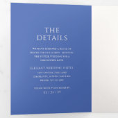 青スタイリッシュモダン結婚色 三つ折り招待状 (内部最初)