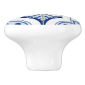 青スタイリッシュヴィンテージ地中海のタイルの外観 セラミックノブ (側面)