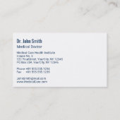 青スタイリッシュ医用カドゥセウス緑の翼クロス 名刺 (裏面)