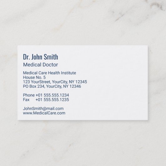 青スタイリッシュ医用カドゥセウス緑の翼クロス 名刺 (裏面)