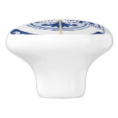 青スタイリッシュ地中海の白タイル セラミックノブ (側面)