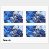 青スタイリッシュ大理石 長方形シール (シート)