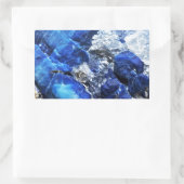 青スタイリッシュ大理石 長方形シール (バッグ)