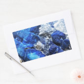 青スタイリッシュ大理石 長方形シール (封筒)