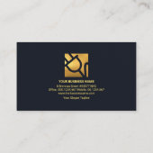 青スタイリッシュ層金ゴールド電源プラグ電気技師 名刺 (裏面)