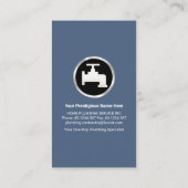 青スタイリッシュ層銀タブ給排水衛生設備 名刺 (裏面)