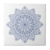 青スタイリッシュ幾何模様セラミックタイル タイル (正面)