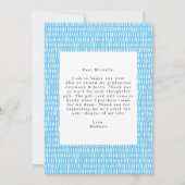 青スタイリッシュ文字の写真卒業 サンキューカード (裏面)