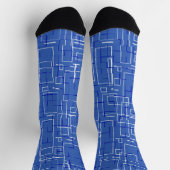 青スタイリッシュ模様 ソックス (上部)