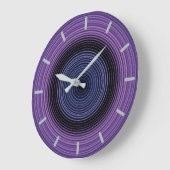 青スタイリッシュ模様 ラージ壁時計 (傾斜)