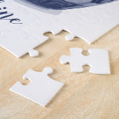 青スタイリッシュ白ジンジャージャープリント ジグソーパズル (側面)