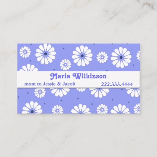 青スタイリッシュ白デイジーモンマイカード コーリングカード (正面)