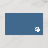青スタイリッシュ白ドッグシルエットドッグウォーカー 名刺 (裏面)