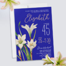 青スタイリッシュ白王室のユリ花女性の日