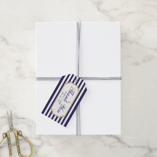 青スタイリッシュ白航海の有感謝ギフトラベル ギフトタグ (より糸付き)