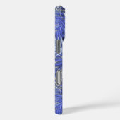 青スタイリッシュ紫シルバーグリッター葉モノグラム Case-Mate iPhoneケース (裏面 / 右)