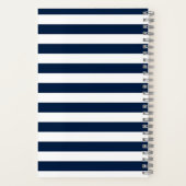 青スタイリッシュ航海の白ストライプ ノートブック (裏面)