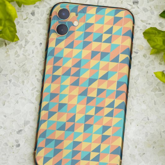 青スタイリッシュ色と黄色の幾何学的パステルパターン Case-Mate iPhoneケース