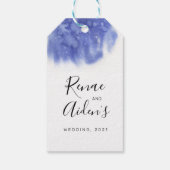青スタイリッシュ色のメッセージカード結婚、s ギフトタグ (裏面)