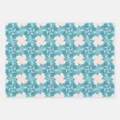 青スタイリッシュ色の中モダン央ジオメトリパターン ラッピングペーパーシート (正面3)