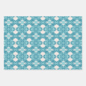 青スタイリッシュ色の中モダン央ジオメトリパターン ラッピングペーパーシート (正面2)