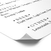 青スタイリッシュ蝶の結婚飲み物メニューバー ポスター (角)