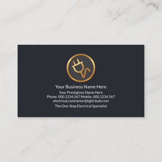 青スタイリッシュ銀グランジ金ゴールド波電気技師 名刺 (裏面)