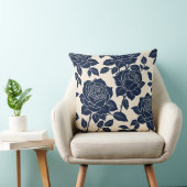 青スタイル化バラ クッション (椅子)