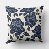 青スタイル化バラ クッション (裏面)